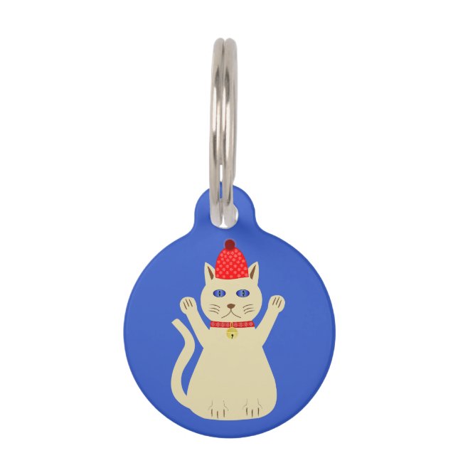 Schattigee Kerstmis Kat Custom Huisdierpenning (Voorkant)