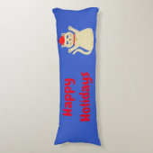 Schattigee Kerstmis Kat Custom Lichaamskussen (Voorkant Verticaal)