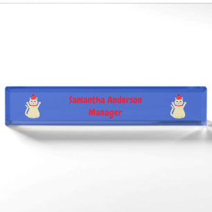 Schattigee Kerstmis Kat Custom Naambordje