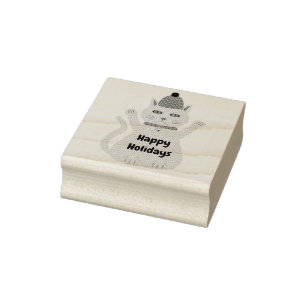 Schattigee Kerstmis Kat Custom Rubberstempel