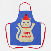 Schattigee Kerstmis Kat Custom Schort (Voorkant)