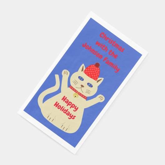 Schattigee Kerstmis Kat Custom Servet (Hoek)