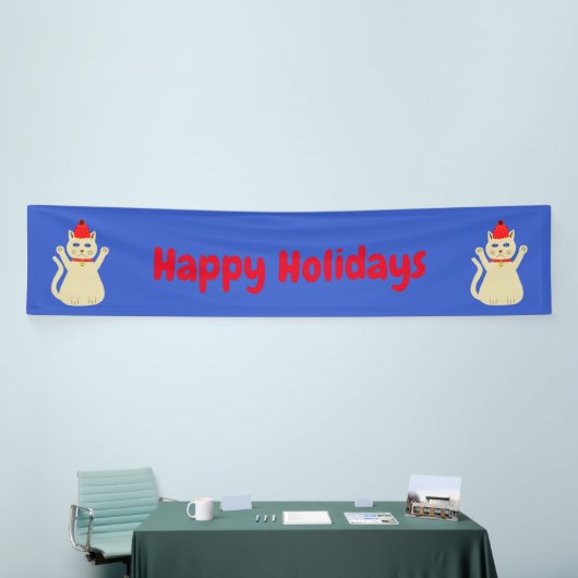Schattigee Kerstmis Kat Custom Spandoek (Beurs)