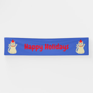 Schattigee Kerstmis Kat Custom Spandoek