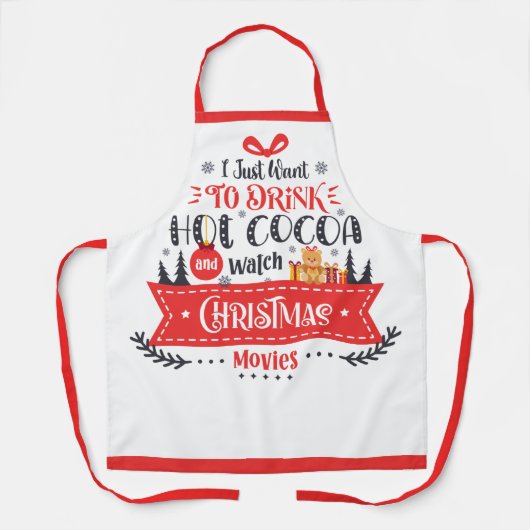 Schattigee Kerstmis Moderne Typografie Schort (Voorkant)