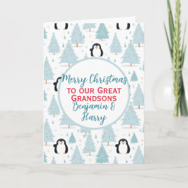 Schattigee Kerstmis Pinguïn Grote Kleinzoon Feestdagen Kaart