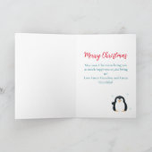 Schattigee Kerstmis Pinguïn Grote Kleinzoon Feestdagen Kaart (Binnen)