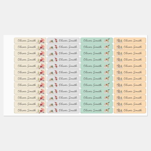 Schattigee Kerstmis Santa Elves Day Care School na Labels (Vel)