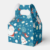 Schattigee Kerstmis Santa Pattern Gable Favor Box Bedankdoosjes (Achterkant)