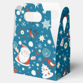 Schattigee Kerstmis Santa Pattern Gable Favor Box Bedankdoosjes (Geopend)