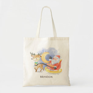 Schattigee Kerstmis Santa Rendier Sleigh gepersona Tote Bag