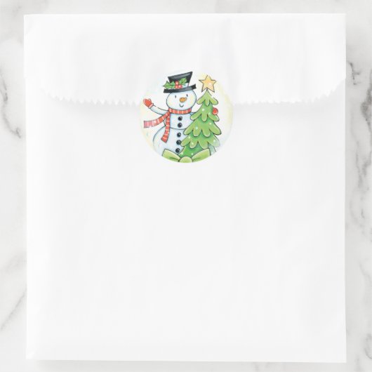 Schattigee Kerstmis Sneeuwman stickers (Tas)