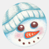 Schattigee Kerstmis Sneeuwman Stickers (Voorkant)