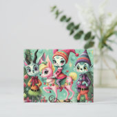 Schattigee kerstmisfits briefkaart (Staand voorkant)