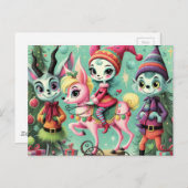 Schattigee kerstmisfits briefkaart (Voorkant / Achterkant)