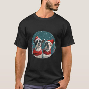 Schattigee Kerstmishond Boston Terrier Santa Hat S T-shirt