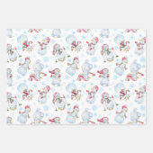 Schattigee Kerstmissneeuwpoppen, Elf, Verpakkende  Inpakpapier Vel (Voorkant)