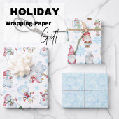 Schattigee Kerstmissneeuwpoppen, Elf, Verpakkende  Inpakpapier Vel