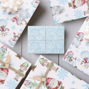 Schattigee Kerstmissneeuwpoppen, Elf, Verpakkende Inpakpapier Vel