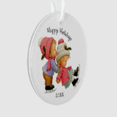 Schattigee kerstmotten met Schaatsen Acryl Ornamen Ornament (voorkant)