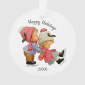 Schattigee kerstmotten met Schaatsen Acryl Ornamen Ornament (voorkant)