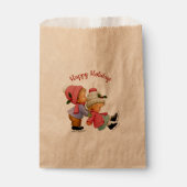 Schattigee kerstmotten met Schaatsen papieren zak Bedankzakje (Voorkant)