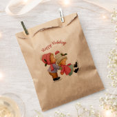 Schattigee kerstmotten met Schaatsen papieren zak Bedankzakje (Geknipt)