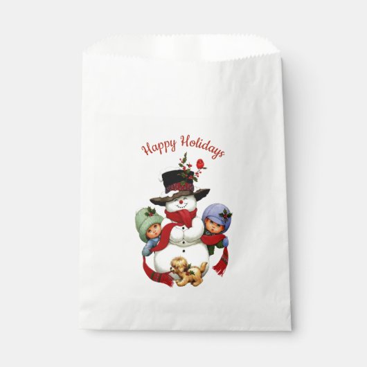 Schattigee kerstmotten met sneeuwmantas bedankzakje (Voorkant)