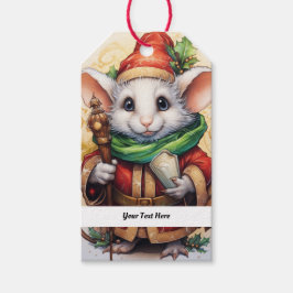 Schattigee kerstmuis 4 Jouw tekst hier Cadeaulabel