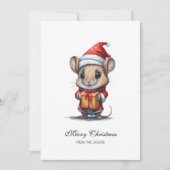Schattigee kerstmuis gepersonaliseerd feestdagenkaart (Voorkant)