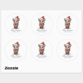 Schattigee kerstmuis gepersonaliseerd ronde sticker (Vel)