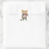 Schattigee kerstmuis Stickers (Tas)