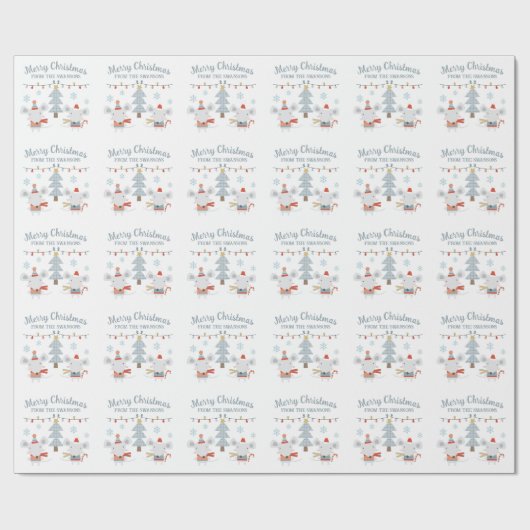 Schattigee kerstmuizen en -bomen cadeaupapier (Vlak)