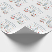 Schattigee kerstmuizen en -bomen cadeaupapier (Hoek)