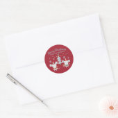 Schattigee kerstmuizen en boompjes op Bourgogne Ro Ronde Sticker (Envelop)