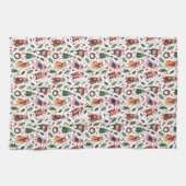 Schattigee kerstmuizen op wit theedoek (Horizontaal)