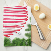 Schattigee kerstornamenten en Birdie keukenhanddoe Theedoek (Quarter Fold)
