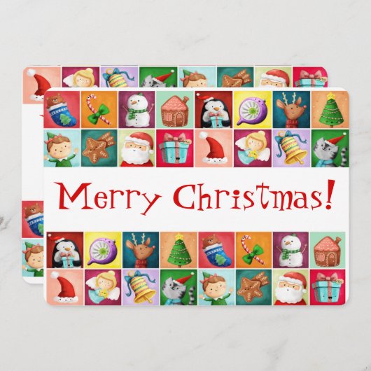 Schattigee kerstpatroon Kaart (Voorkant / Achterkant)