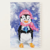 Schattigee kerstpinguïn met cadeauplanner planner (Achterkant)