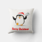 Schattigee kerstpinguïn toont de brief van de kers kussen (Achterkant)