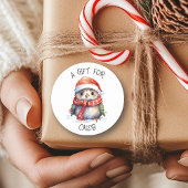 Schattigee Kerstpinguïn Vakantie Cadeau Label