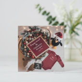 Schattigee Kerstpinguïn zwangerschapsaankondiging Kaart (Staand voorkant)
