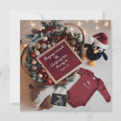 Schattigee Kerstpinguïn zwangerschapsaankondiging Kaart (Voorkant)