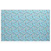 Schattigee Kerstpinguïns Bord Blauw Patroon Stof (Fat Quarter)