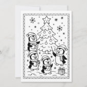 Schattigee Kerstpinguïns Kleuren Flat Note Kaart (Voorkant)