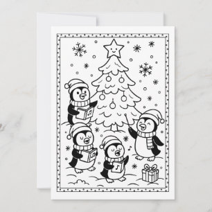 Schattigee Kerstpinguïns Kleuren Flat Note Kaart