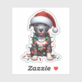 Schattigee kerstpitbull sticker (Vel)