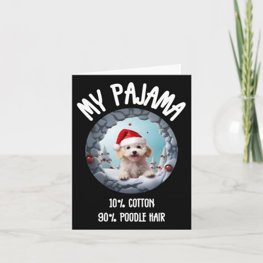 Schattigee Kerstpoedel - Grappig Hondenontwerp voo Kaart (Voorkant)