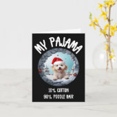 Schattigee Kerstpoedel - Grappig Hondenontwerp voo Kaart (Gele Bloem)