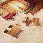 Schattigee kerstpop drink warme chocolademelk legpuzzel (Zijkant)